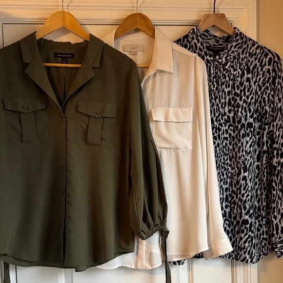 3 Blouses: Banana Republic and Loft - Picture 1 of 13